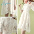 Lace Satin White A-Line Short Plus Size Prom Dress